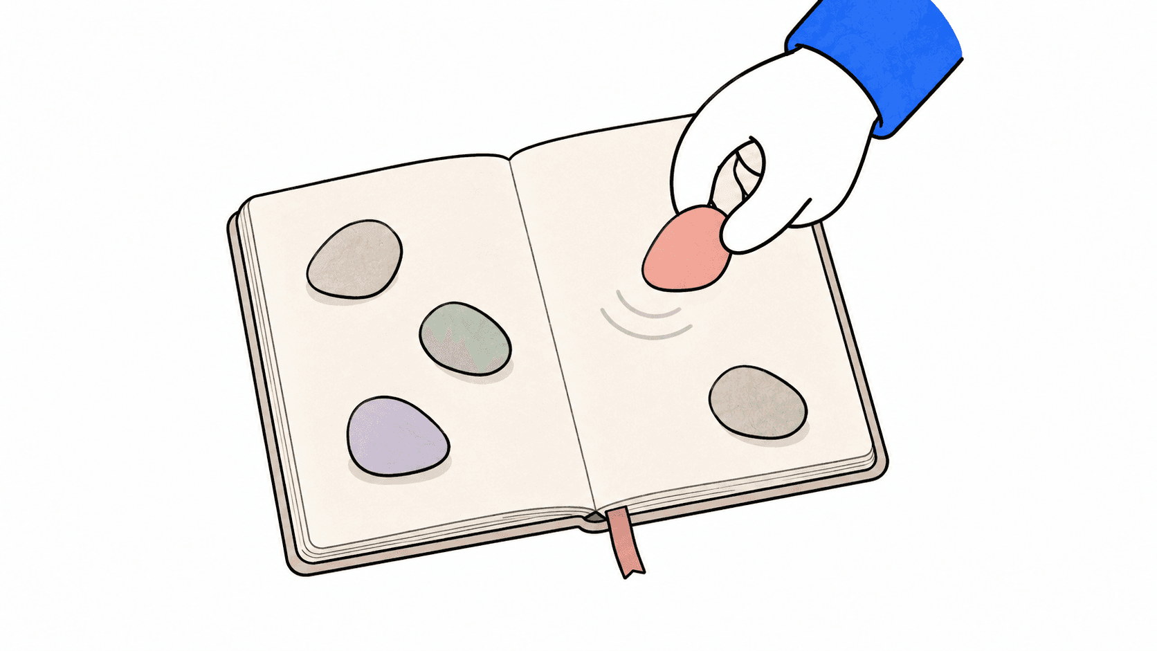 불편한 감정을 적고 살펴보는 손